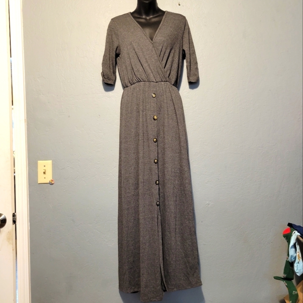 M T S Gray Long Maxi Dress Small